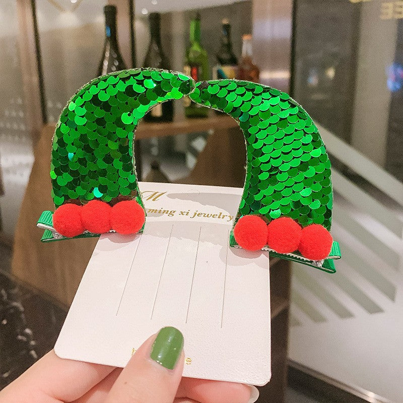 Wholesale Christmas Antler Fabric Hairpins
